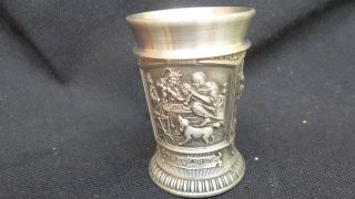 German Pewter Shot Glass - 3 Panels With Artist 