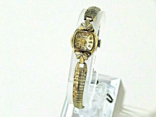Vintage Ladies Bulova Wrist Watch 17 Jewel 10k Rolled Gold Plated Running