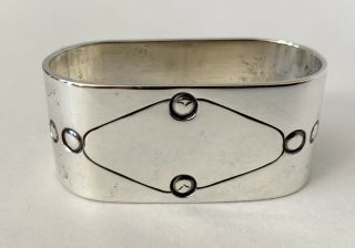 Antique Vintage Handmade Sterling Silver Napkin Ring By Lakme 18.  7g