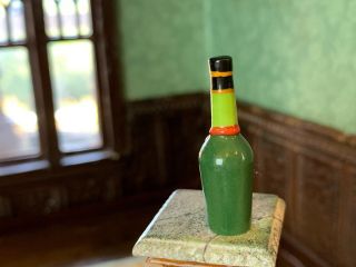 VINTAGE Miniature Dollhouse ARTISAN Porcelain Bottle Of French Liquor Wax Seal 5