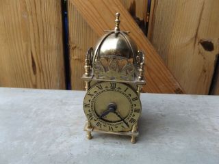 Vintage Old Small Brass Lantern Clock Made By Smiths In The 1950/60 
