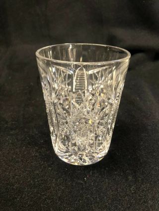 Set Of 3 Antique American Brilliant Abp Sparkly Cut Glass Tumblers Rocks Glasses