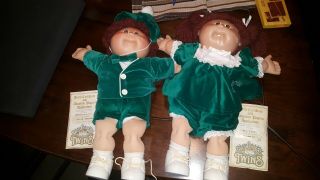 Vintage 1980s Cabbage Patch Limited Edition Twins Green Eyes Blonde