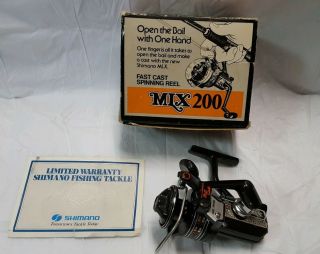 Vintage Shimano Mlx 200 Spinning Reel Made In Japan W/ Box Fishing Collectible