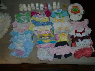 Vintage Cabbage Patch Doll Clothes 50,  Shoes Pacifier Shirts Outfits Hat,