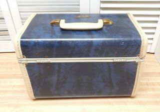 Vintage Shwayder Bros Samsonite Blue Marble Train Case 6