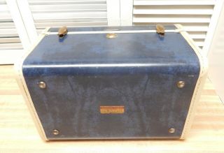 Vintage Shwayder Bros Samsonite Blue Marble Train Case 8