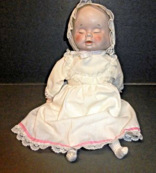 Vintage Three - Faced Porcelain Baby Doll With Clothes