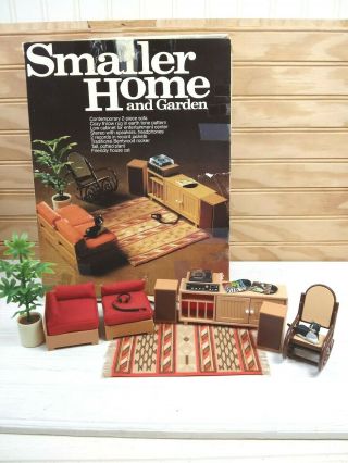 Vtg Tomy Smaller Homes Living Rec Room Dollhouse Doll Furniture 2401