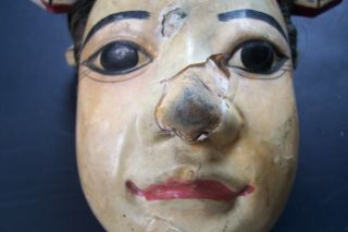 Antique Asian Chinese Wood Carved Puppet/Doll Head 7