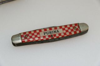 Vintage Kutmaster Purina Advertising 3 Blade Pocket Knife