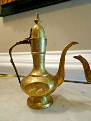 Vintage Brass Tea Pot 6 