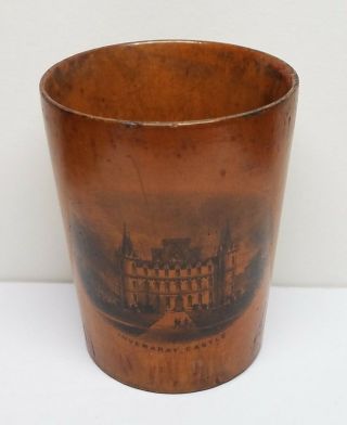 Antique Mauchline Ware Souvenir Cup Inveraray Castle Scotland