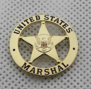US Marshals Service Badge American Flag Lapel Hat Pin 3 - Pack 3
