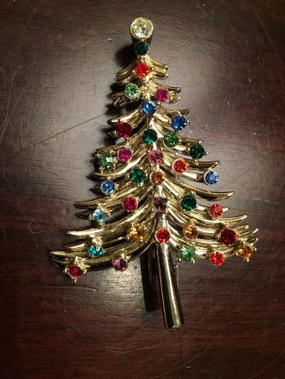Antique Christmas Tree Pin Brooch Signed Dodds