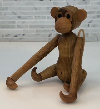 Vintage Mid Century Modern 5 " Teak Wood Monkey Bojesen Style Japan Hanging Toy