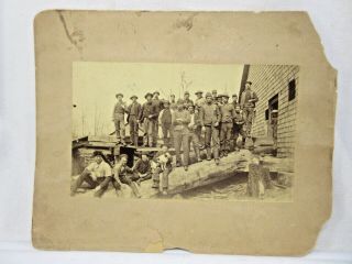 Antique Occupational Cabinet Card Photograph Lumber Mill Workers Child Labor