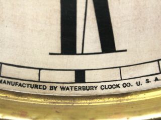 ANTIQUE WATERBURY TIME ONLY 12 1/2 