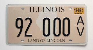 Illinois 2009 Historic Antique Vehicle License Plate,  92 000,  Triple Number