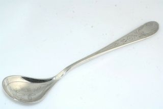 Antique Norwegian A Frisch 830 Christiana Bright Cut Silver 7 " Serving Spoon
