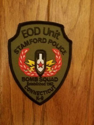 Stamford Connecticut Police Eod K - 9 Bomb Squad Police Patch