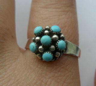 Vintage Antique Jewellery Victorian ? Silver Turquoise Ring