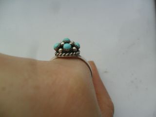Vintage antique jewellery Victorian ? silver turquoise ring 3