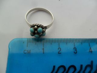 Vintage antique jewellery Victorian ? silver turquoise ring 4