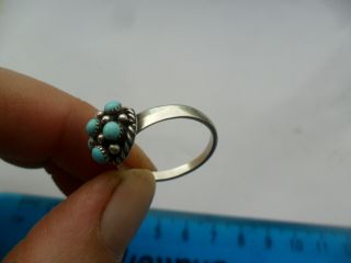 Vintage antique jewellery Victorian ? silver turquoise ring 5