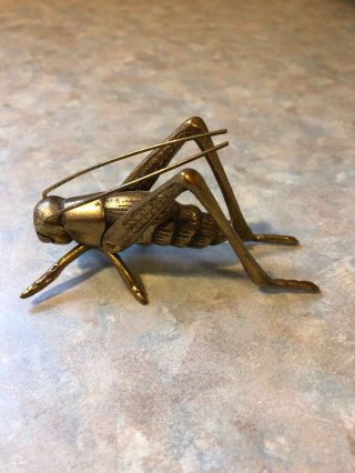 Vintage Brass Grasshopper/cricket Insect Paper Weight Figurine
