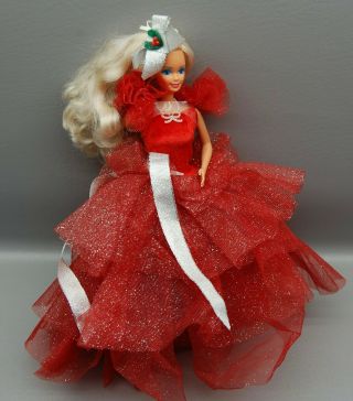 988 First Special Edition Christmas Happy Holiday Barbie Doll Red Dress No Box