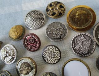 Assortment of 29 Antique and Vintage Metal Buttons 3