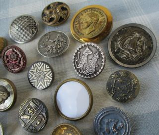 Assortment of 29 Antique and Vintage Metal Buttons 4