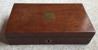 Vintage Old Wooden Box Metal Tray Inside