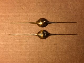 2 Antique Zenith Radio Tuning Needles 1930s Or 1940s 5 " Brass Dial Pointers