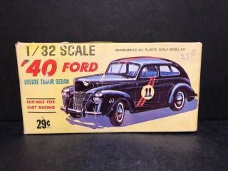 Old 1/32 Scale 1940 Ford Tudor Sedan Palmer Plastics Usa 29¢ Slot Racing Model