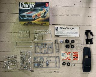 Vtg 70s Amt Dodge Nitro Charger 1/25 Model Kit Partial Build Funny Car