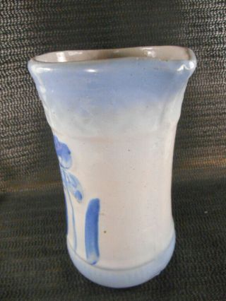 Antique BRUSH MCCOY Blue & White Stoneware PITCHER 8 1/2 