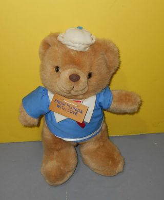 Vintage Russ Admiral 11 " Sailor Bear 2045 From Florida W/ Love Made In Korea