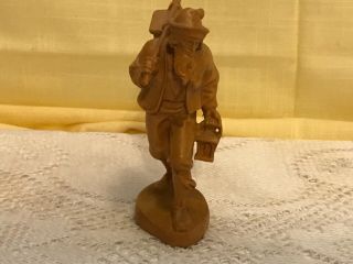 4.  5” Vintage Hand Carved Old Man,  Traveler,  Difter,  Wooden Carved Figurine.