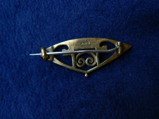 Antique Art Nouveau Pin Marked Old C - Clasp Gold 2