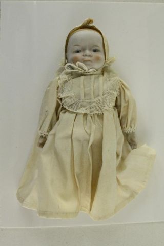 Vintage Porcelain Bisque Doll Bye Lo Type Baby 8.  5 " Tall Head Plate Signed Japan
