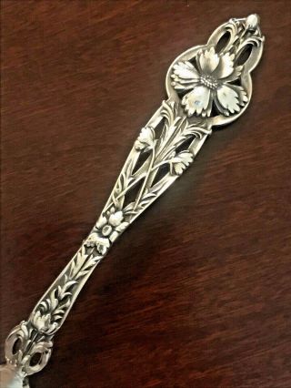 Sterling Silver,  Alvin,  Floral Series,  Feb.  Carnation Pink,  Spoon 5 3/4 "