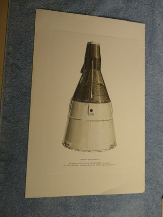 Vintage 11 X17 Color Print Gemini Spacecraft - Mcdonnell Corporation St Louis