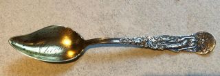 Columbia Exposition Chicago Wendell Made Sterling Souvenir Fruit Spoon - No Mono