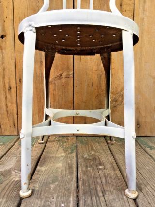 Vintage Industrial UHL TOLEDO Art Steel Ice Cream Parlor Cafe Bistro Desk Chair 2