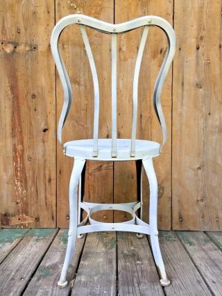 Vintage Industrial UHL TOLEDO Art Steel Ice Cream Parlor Cafe Bistro Desk Chair 5