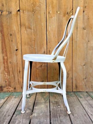 Vintage Industrial UHL TOLEDO Art Steel Ice Cream Parlor Cafe Bistro Desk Chair 6