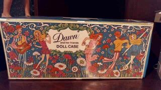 Topper Toys Vintage Dawn Fashion Doll Case 3 Dolls Clothes Accessories 1970 