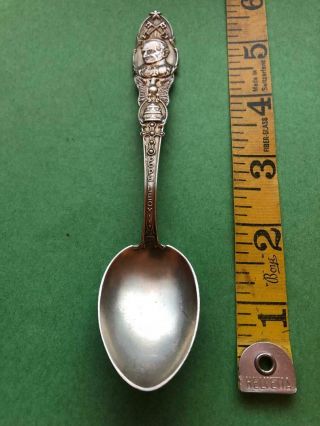 Antique Sterling Silver Spoon Pope Leo X Pontiff Vatican 22 Grams 5.  5 Inches